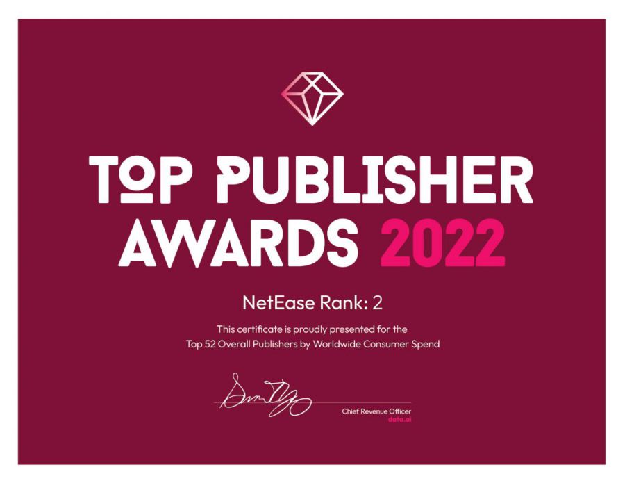 2022年度全球发行商52强正式揭榜 网易游戏连续五年蝉联第2 - 移动互联网出海,出海服务,海外的行业服务平台 - Enjoy出海